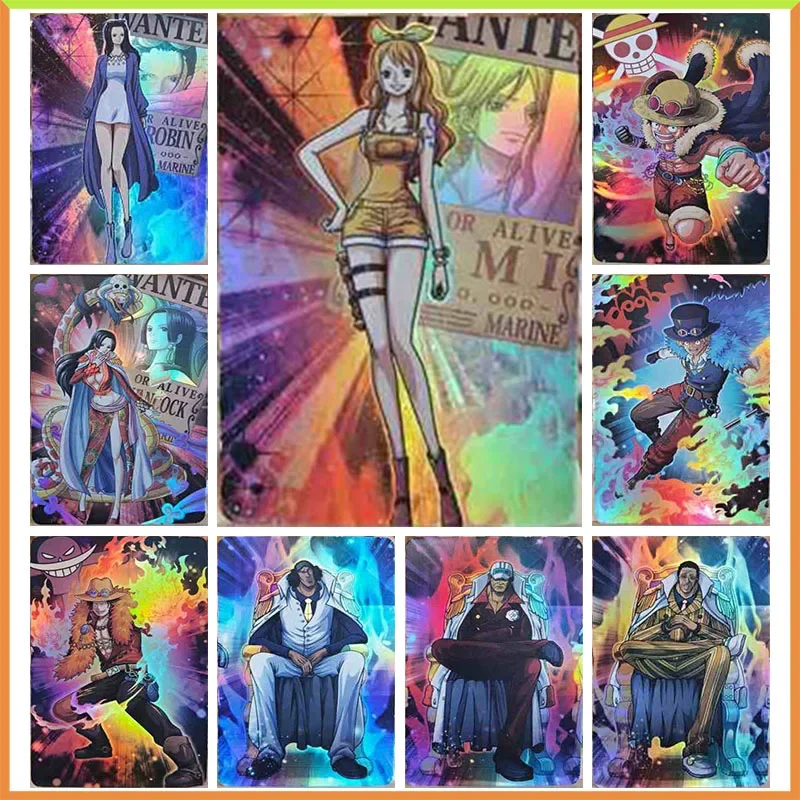 

Аниме ONE PIECE DIY ACG Luffy Sabo Ace Robin Nami Hancock Borsalino голографические коллекционные карты игрушки для мальчиков подарок на день рождения