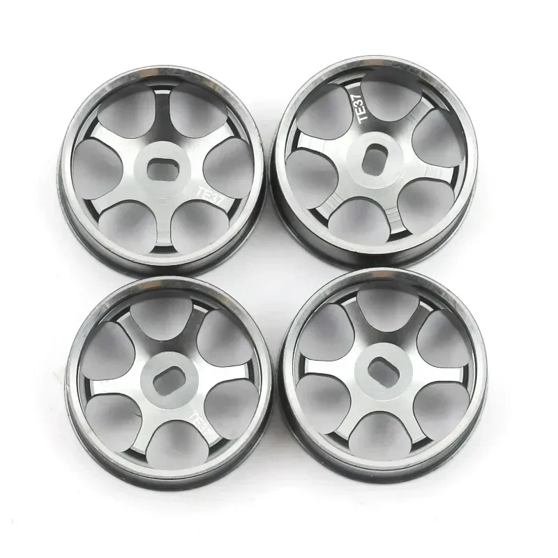 4 stks Drift Banden Band Metalen Velg TE37 Wielnaaf voor Wltoys 284131   K969 K989 P939 Kyosho Mini-Z 1/28 RC auto-upgrades onderdelen