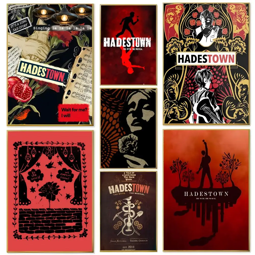 StagePlay H-Hadestown Poster Posters Self-adhesive Paper Print Home Living Room Bedroom Entrance Bar Cafe Art