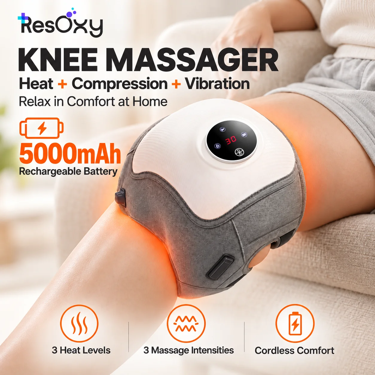 Air Pressure Calf Massager Wireless Eletric 3 Mode Airbag Compresstion Leg Massage Foot Calf Muscle Relax Blood Circulation