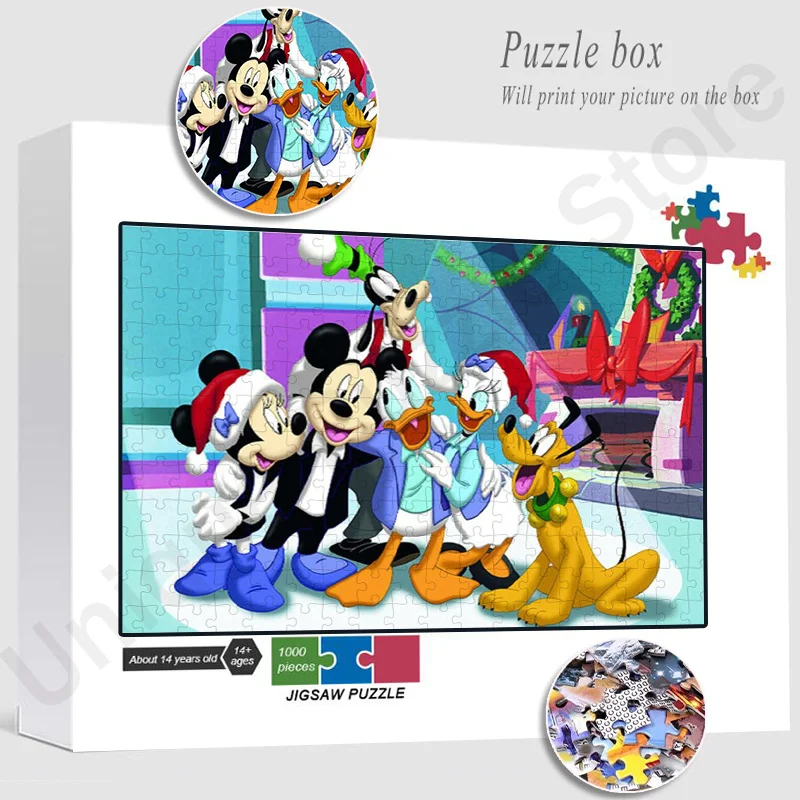 35/300/500/1000 Pcs Puzzle Disney Mickey Mouse and Donald Duck Jigsaw Puzzles Toys for Adults Children Games Educational Toys