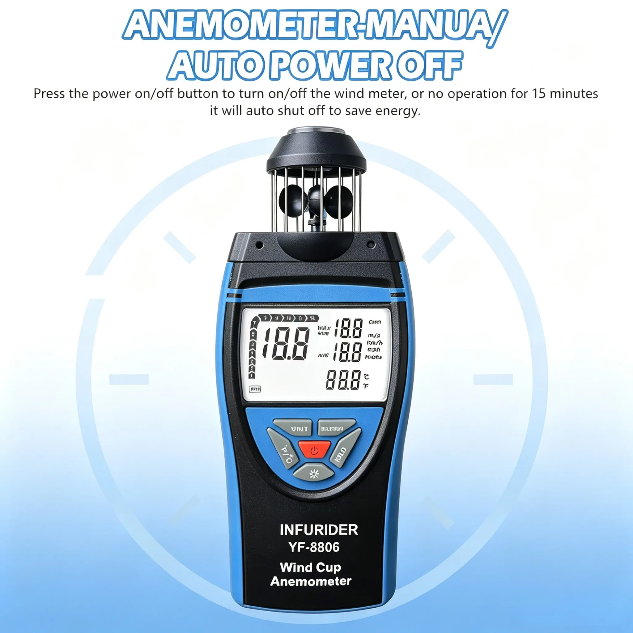 HP-8806WM-APP Multi-Function Anemometer Wind Chill Altitude Barometric Pressure Recorder Bluetooth APP for Outdoor Sports