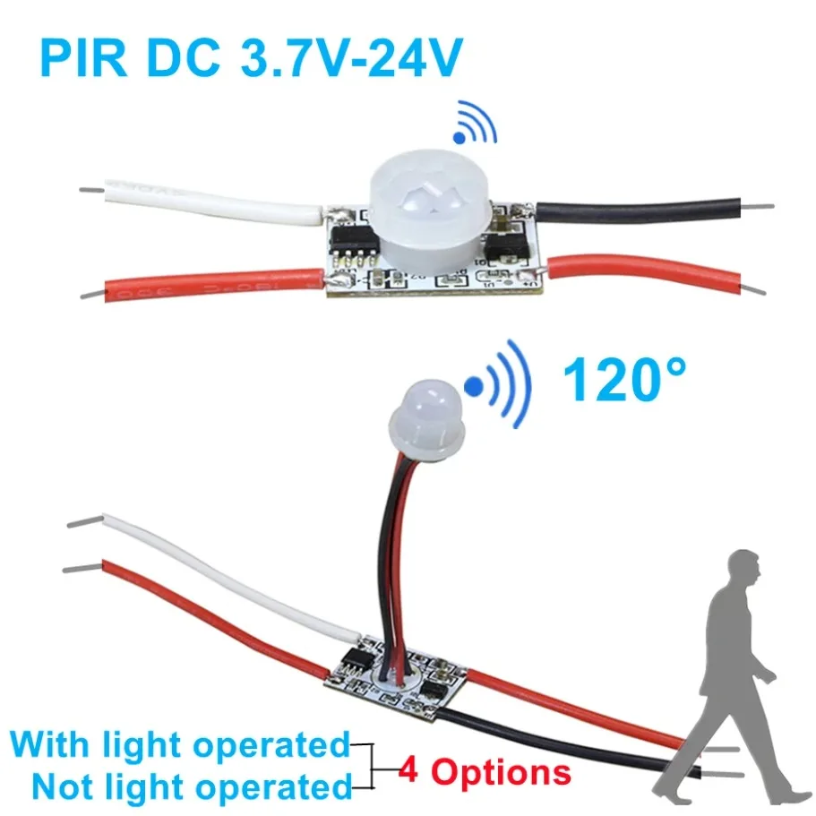 DC3.7-24V PIR Human Body Motion Sensor Module 120° Detection 0-6m Sensing Distance 30s Delay Infrared Induction Switch