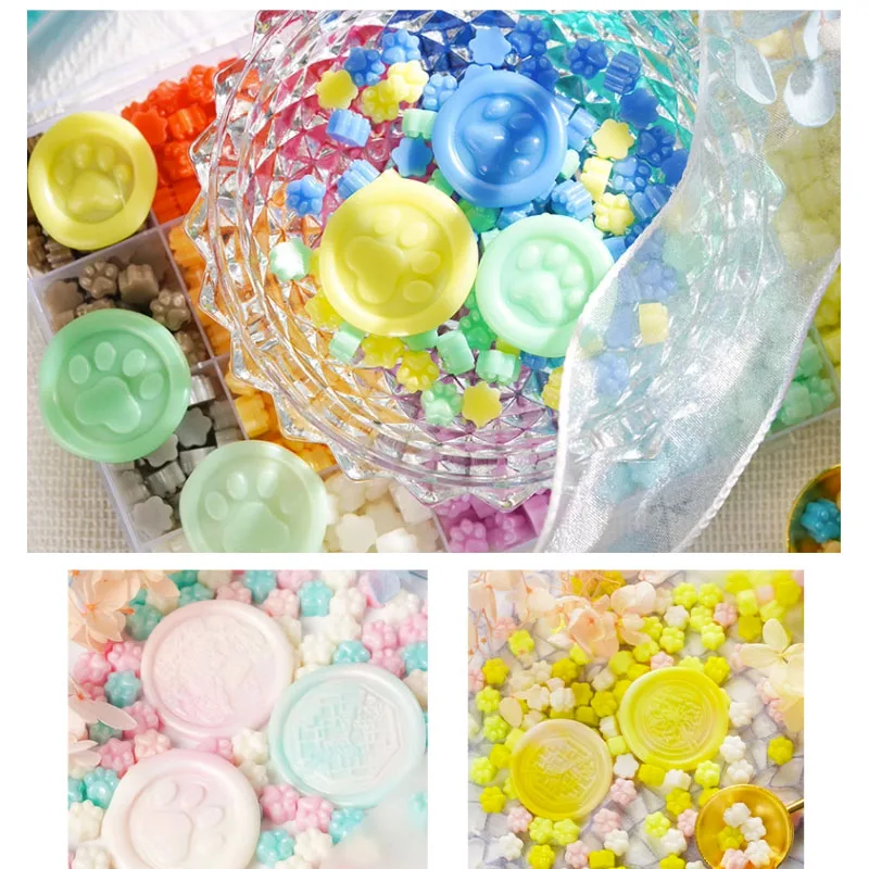 

500g/bag Wax Grain Mixed Color Wholesale Cat Claw Multi-color Transparent Pearl Fire Paint Seal Sealing Wax