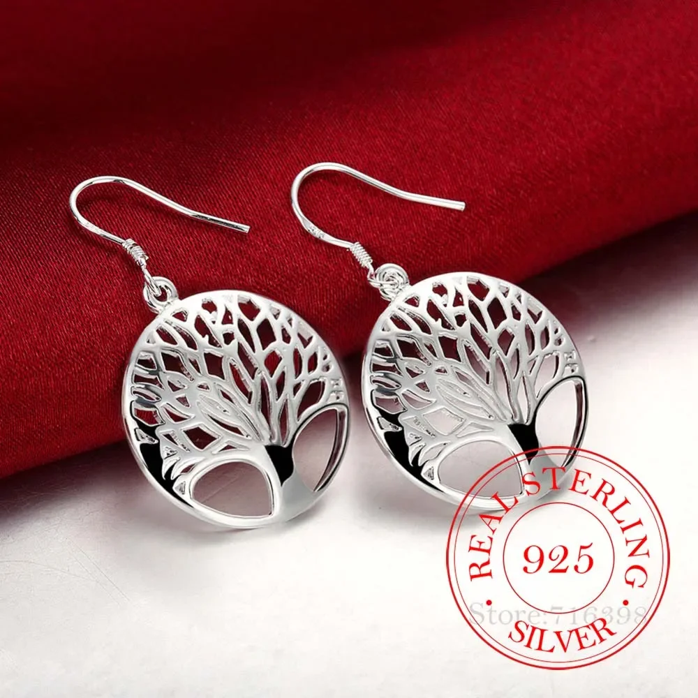 925 Sterling Silver Earring Korean Tassel Vintage Tree of Life Long Dangle Earrings For Women 2024 Engagement Wedding Jewelry