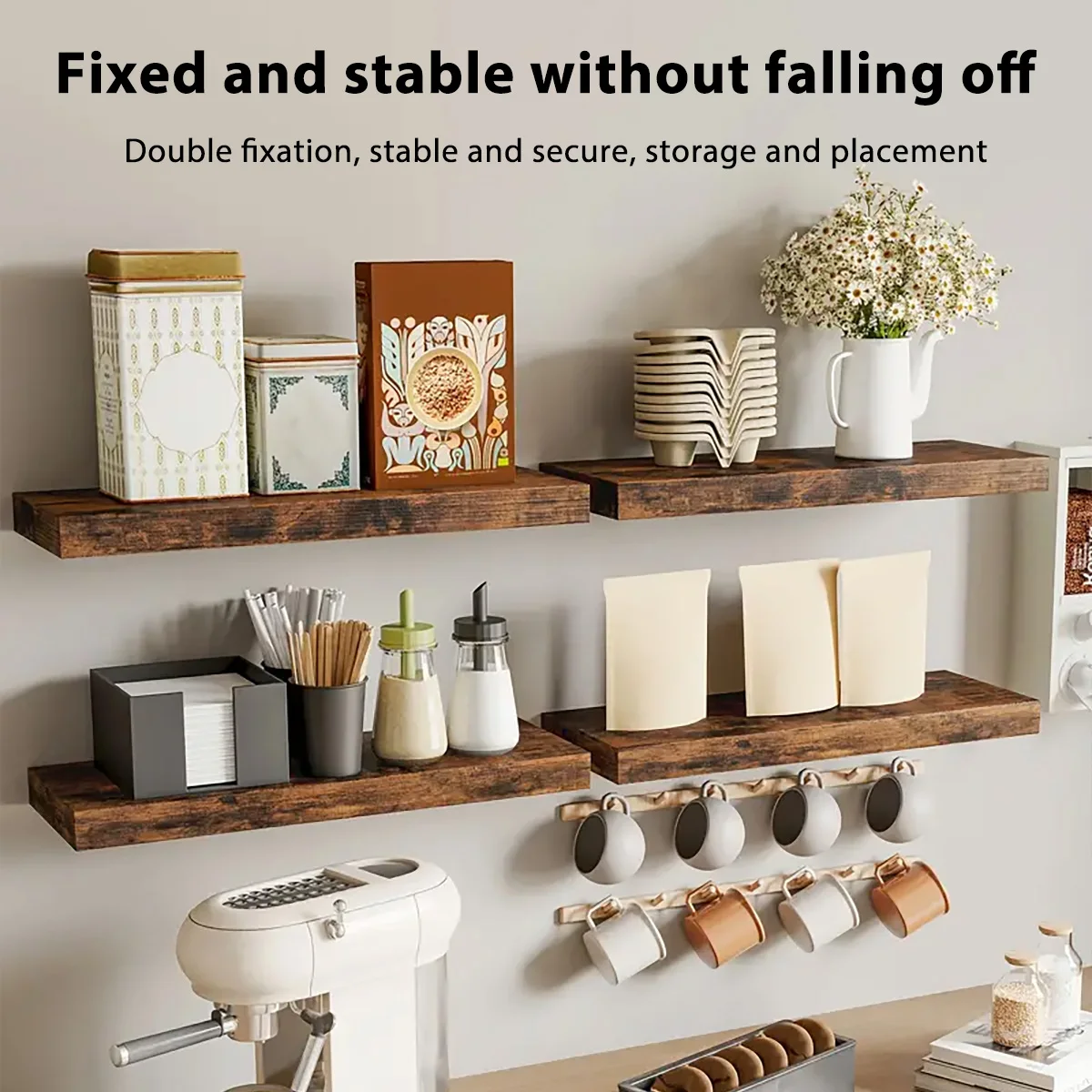 

Настенные полки из массива дерева, подвесные книжные полки, подставка для хранения, органайзер для спальни, гостиной, кухни, декор для дома