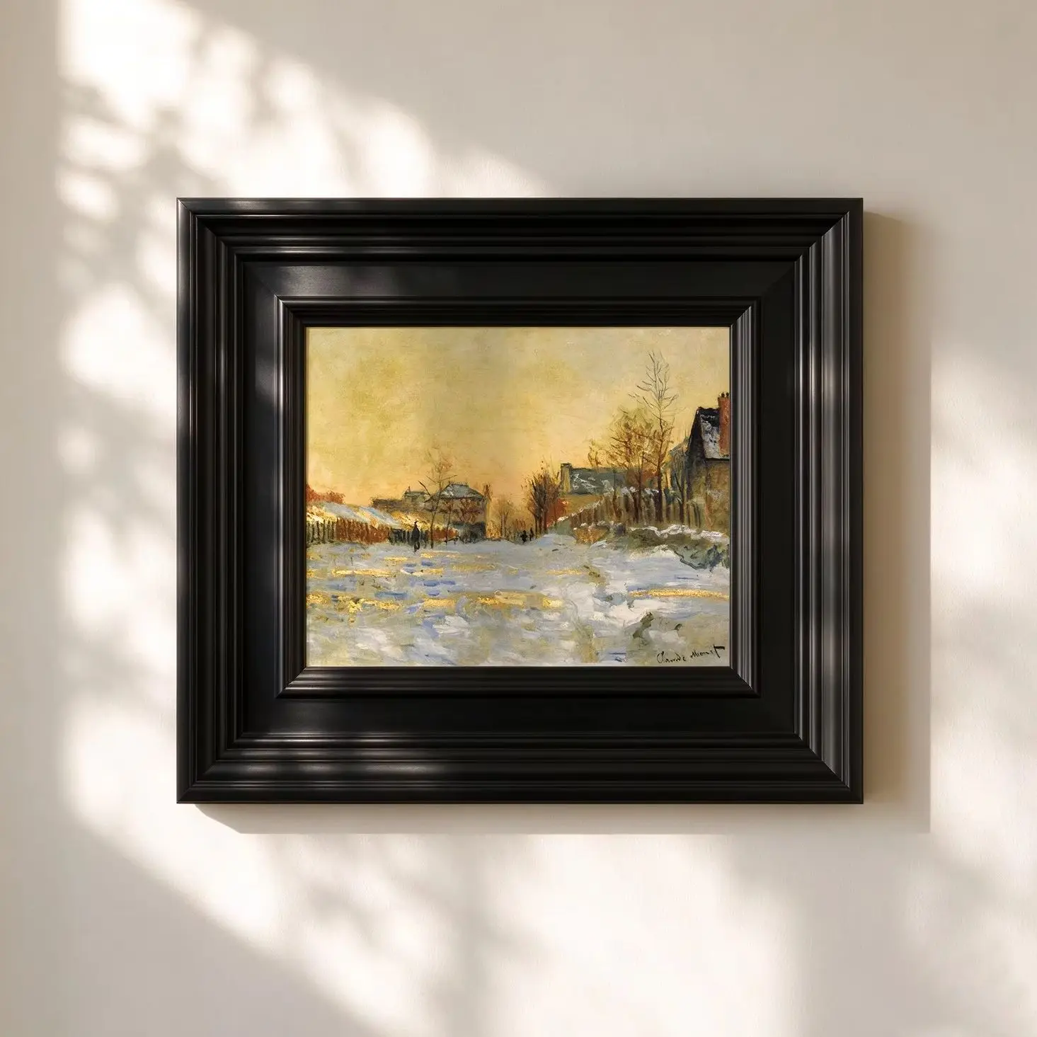 Modern Black Stepped Wood Picture Frame, Deep Rabbet Gallery Style Solid Wood Moulding for Oil Painting & Canvas Home Decor
