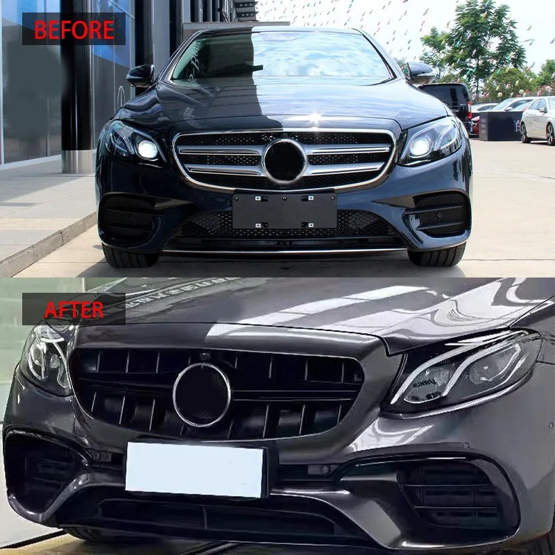 For 2016 2017 2018 2019 2020 E-class W213 sports version to AMGS middle grid air intake grille Car Grille Mesh Decoration
