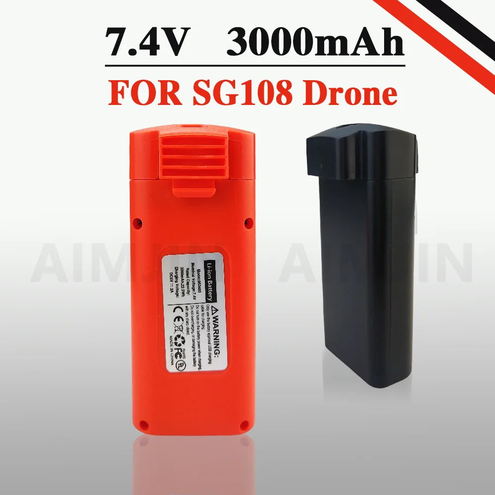 

Original SG108 Max Battery 7.4V 3000mAh 20min Flight Time SG108 Max Drone Battery SG108 Max Accessories Parts Spare Battery