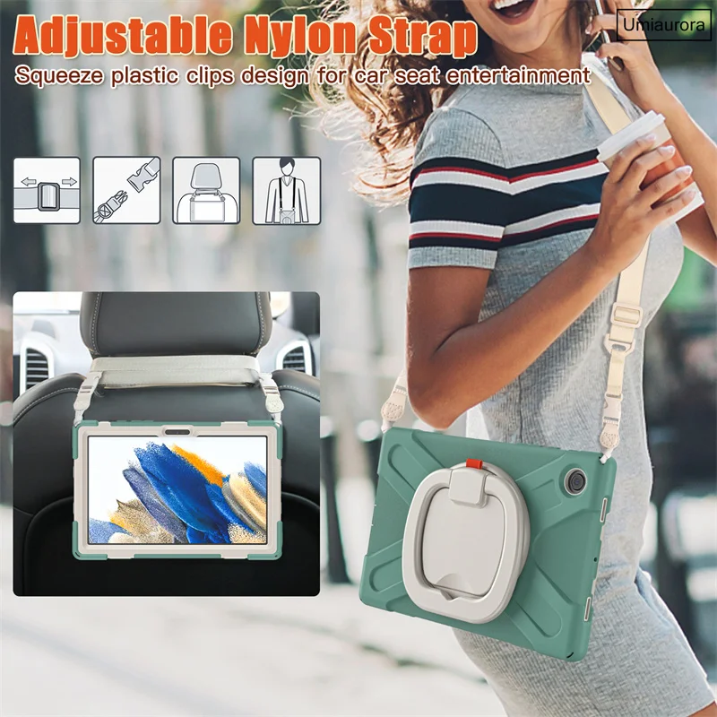 Capa de mão para tablet infantil, suporte para Samsung Tab A8, A9, SM-X200, SM-X110, A7 Lite, T220, S7, S8, S9, FE Plus, SM-X610, X810