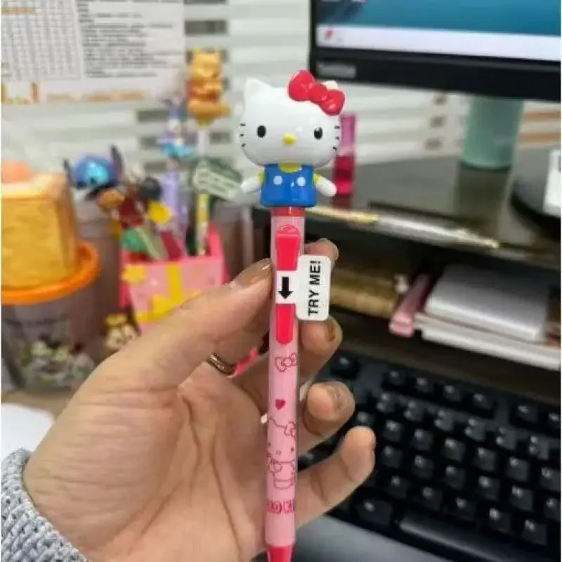 Anime Hello Kitty Cheer Up Pen Cinnamoroll Kuromi Gel Pen Melody Swinging Arm Fun Pen Speed Drying Student Christmas Gifts view 5