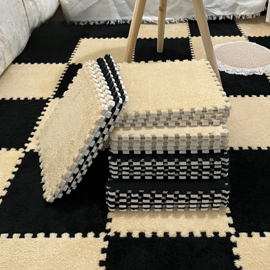 2-24PCS 30*30*1CM Soft Plush Children\'s Mat Baby Play Mat Baby Toys Eva Foam Puzzle Carpet in Children\'s Room Keep Warm Playmat