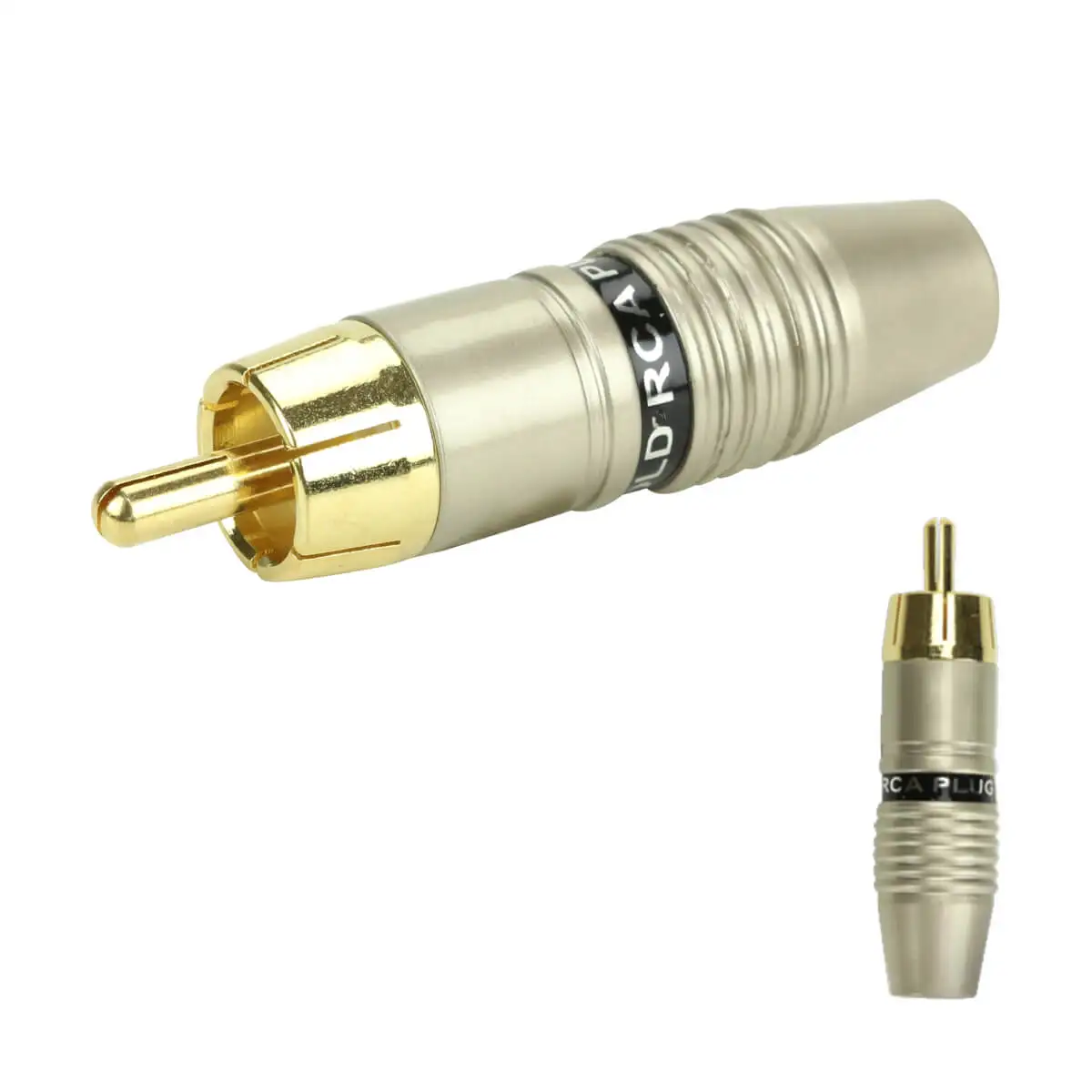 10x Professional Rca Plug Original Pix 24k Gold Tip