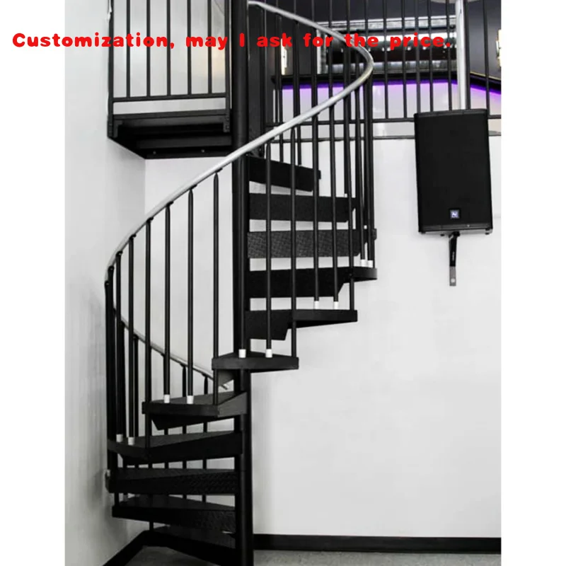 

Изготовленные на заказ. Современные перила из нержавеющей стали. Стальная конструкция. Перила и ступеньки. Лестница. Экономия места. Вращающаяся лестница.