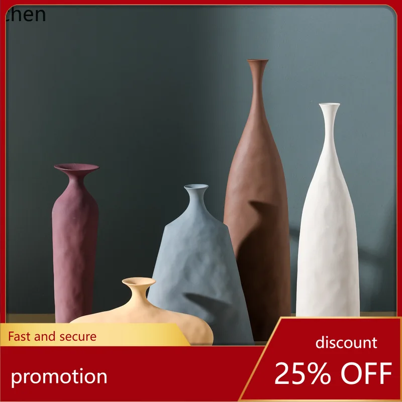 YFY Wabi-Sabi-Vase, hochwertige Wohnraumdekoration, kreatives Keramik-Morandi-Dekorationsobjekt