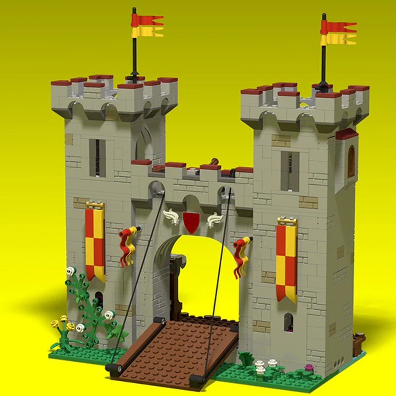 NEW 869pcs MOC Medieval Street View Seaside Market Fortified Entrance Model DIY creative ideas Assembly Puzzle block bricks Gift