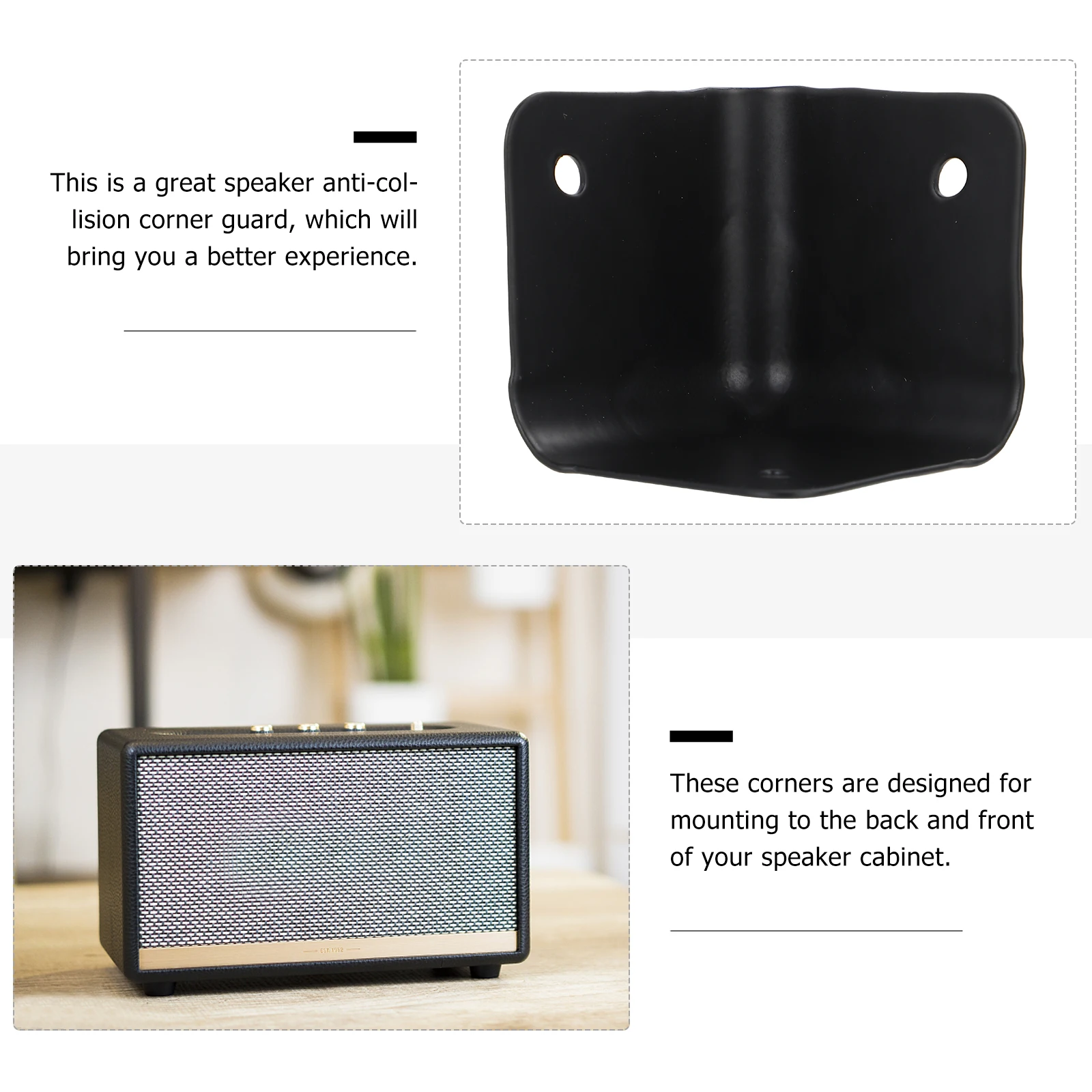 

4pcs Speaker Corner Cover Protective Wrap Iron Anti collision Stage Guard Sound Protection Reusable Furniture Cabinet Safeguard