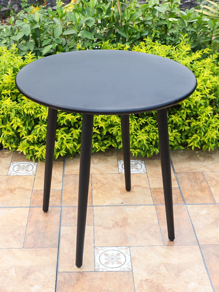 Zili outdoor carbon steel table tempered glass single table