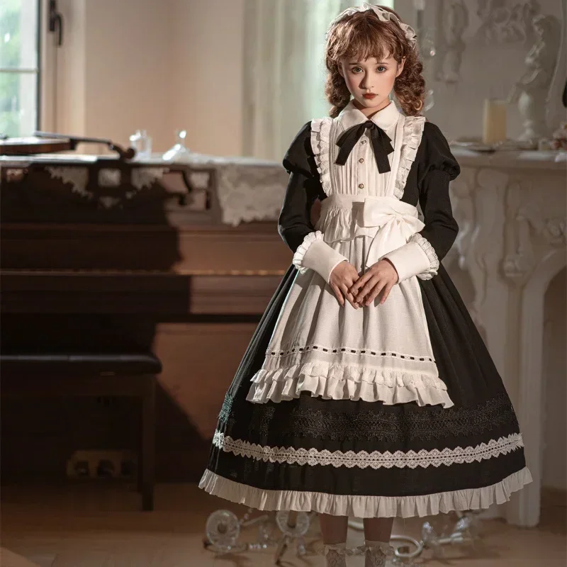 Gothic Lolita Dress Party Stage Princess Dress Donna Anime Costumi Cosplay Grembiule Cameriera Outfit Lolita Big Bow Kawaii Abiti 2022