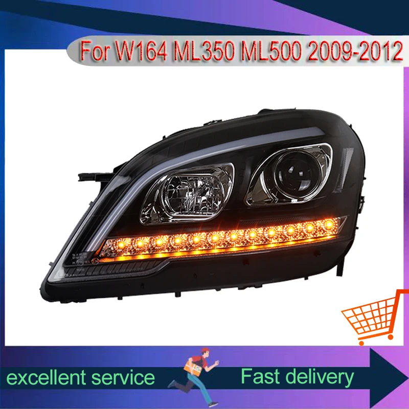 Auto Headlight For Mercedes Benz W164 ML350 ML500 2009-2012 Modification Assembly LED Lens DRL Turn Signal Light Car Accessories