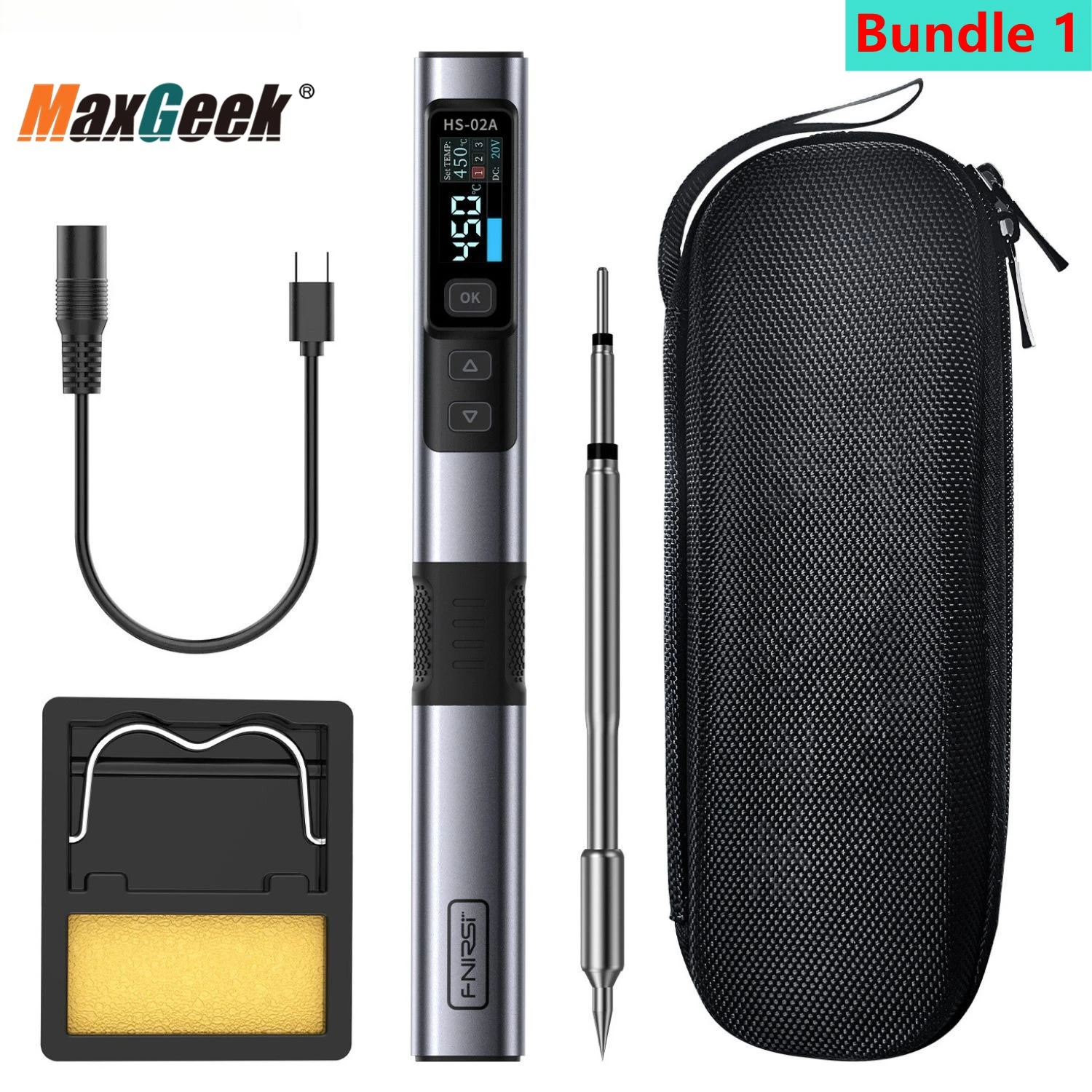 Maxgeek T80P Standard Set Intelligent Electric Soldering Iron 100W Portable Constant Welding Station with T80P-KU Soldering Pen