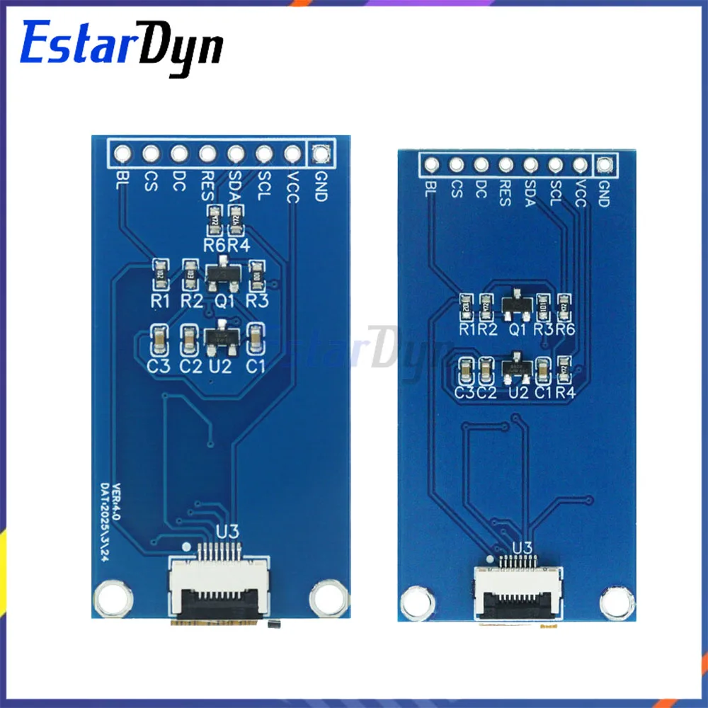 1.45/1.68-inch TFT LCD screen, GC9107/NV3007 small screen, long strip screen, LCD full view angle, SPI color screen