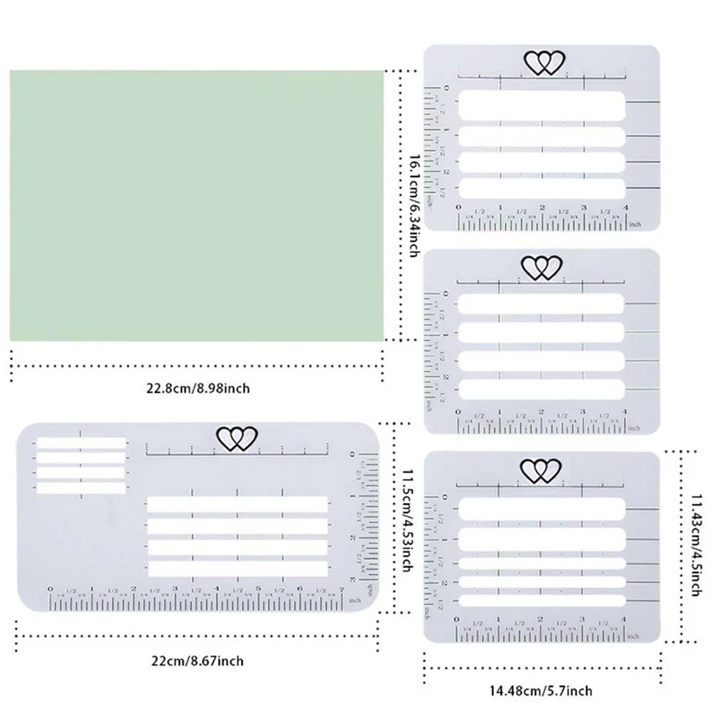 

4pcs 4 Style Envelope Addressing Guide Stencil Templates Fits Wide Range for Envelopes Sewing Thank You