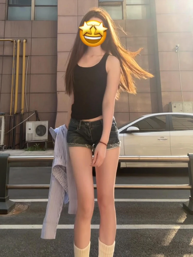 

Американские ретро горячие девушки с низкой талией, джинсовые орты, женские летние тонкие эластичные облегающие сексуальные облегающие брюки, облегающие шорты