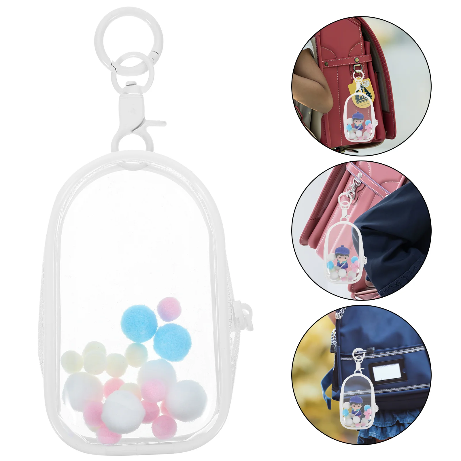 

Transparent Storage Bag Hanging Pouch Mini Container for Portable Holder Dolls Small The Tote
