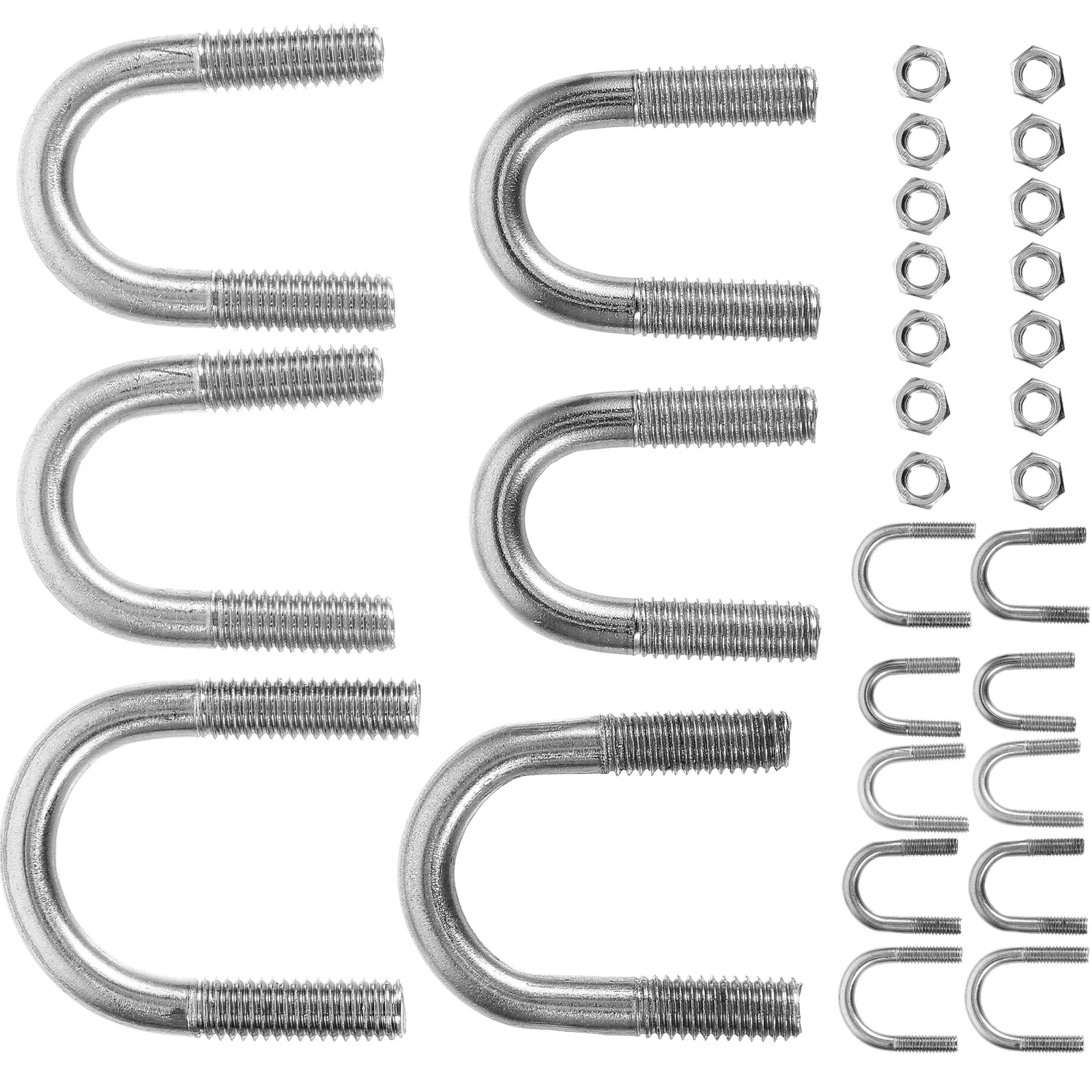 

1Set U Bolt Assortment Sturdy Stainless Steel U Shaped Fastener Clamp with Nuts Washers for Pipe Tube Boat Trailer Heavy Duty