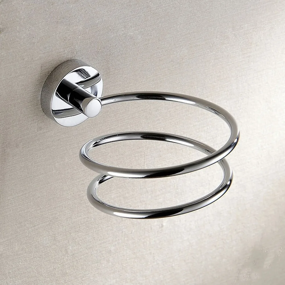Stainless Steel Hair Dryer Rack Silver Gold Black Rust Proof Hair Dryer Holder Wall Mounted Space Saving Blow Hair Dryer Holder