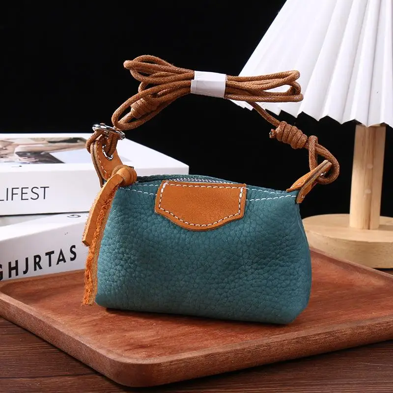 lipstick-storage-bag-women's-earphone-key-coin-soft-top-layer-cowhide-korean-japanese-style-functional-wallet-purse