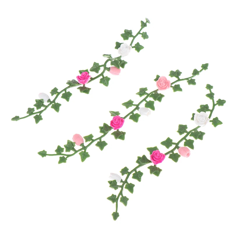 1:12 Dollhouse Miniature Rattan Flower Vine Model Garden Decoration Accessories