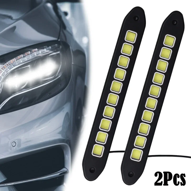 Car COB Daytime Running Lights Waterproof Fog Lamp Flexible DLR Auxiliary Headlight Universal Car Lighting Accessories