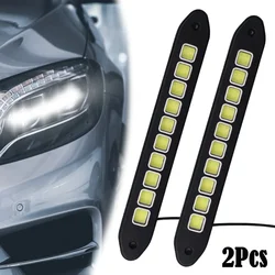 Luces de circulación diurna COB para coche, lámpara antiniebla impermeable, faro auxiliar Flexible DLR, accesorios de iluminación universales para coche