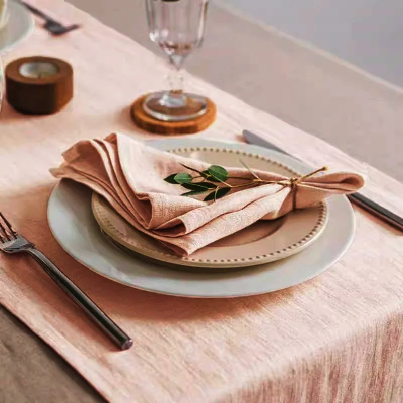 24 Pcs 42cm x 42cm Cloth Napkins Washable Reusable Bulk Plain linen Cotton Napkin for Home Wedding Party Dining Table Decoration