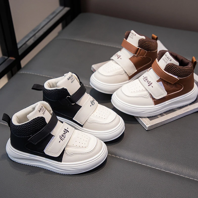 

2025 Classic Patchwork Children Casual Shoes High Top Sport Sneakers for Girls Boys Leisure High Quality New Kids Tennis Shoes
