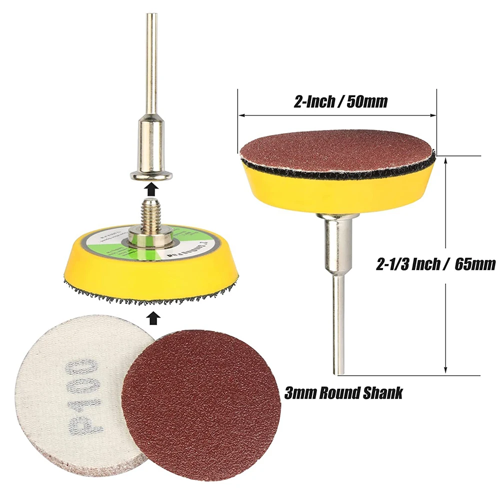 SenNan 60pcs-Set 2 Inch Sanding Discs Pad Kit for Drill Grinder Rotary Tools with Backer Plate Includes 100-2000 Grit Sandpapers