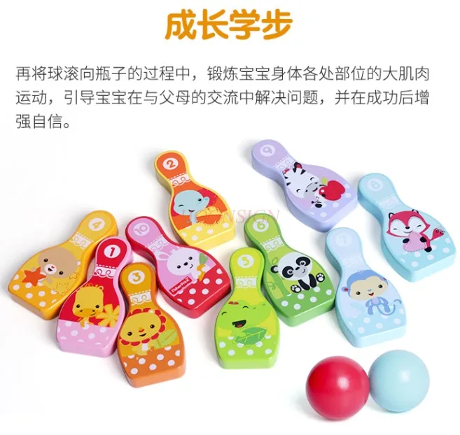 Woodplay Family Bowling Toys Children's Set Large Indoor Ball Games Outdoor Baby Puzzle 3