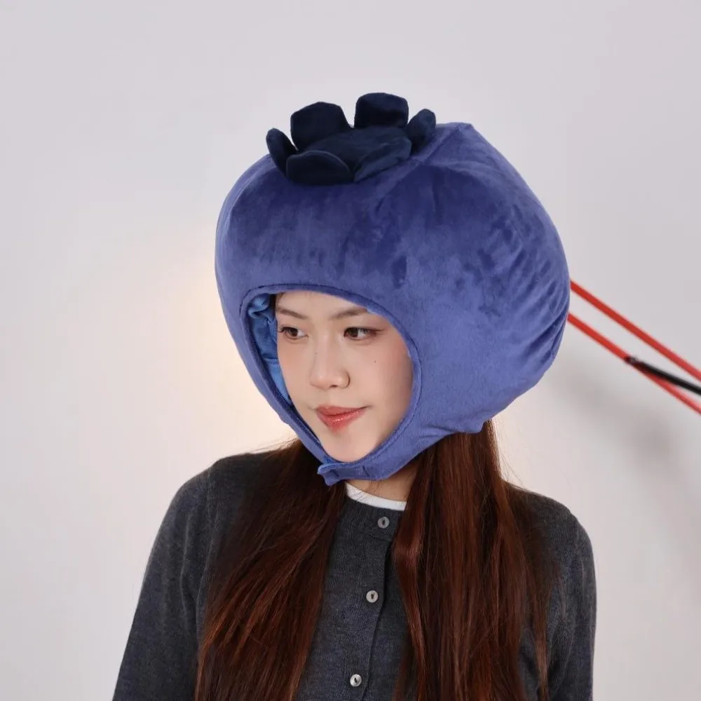 Blueberry Creative Fruit and Vegetable Hat Thick Soft Nutrition Month Hat Stretchy Playful Pullover Cap Photography Props