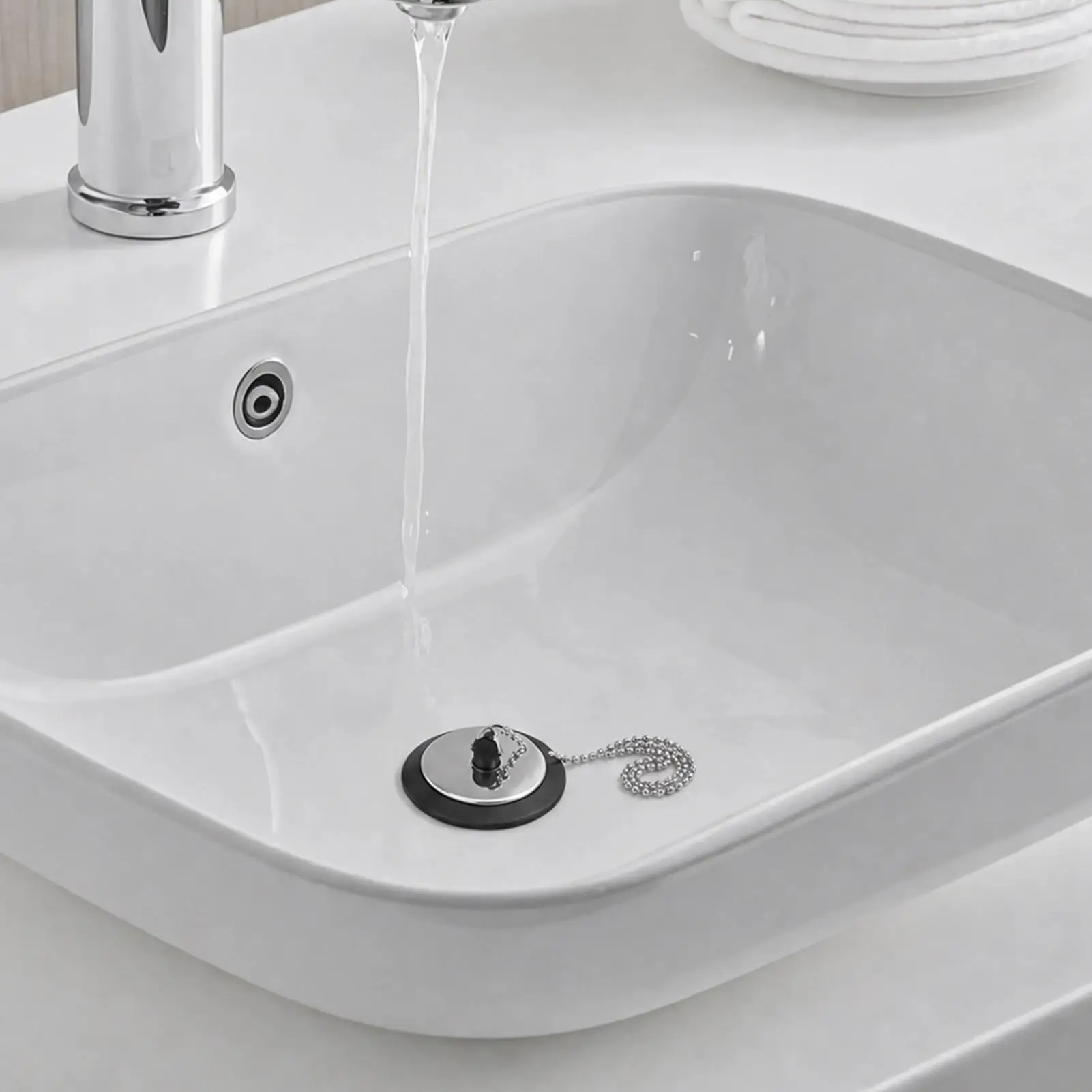

Kitchen Sink Stopper Heavy-Duty Anti-Clogging With Chain Bathroom Kitchen Sink Drain Plug For Hotel Rental House Vacation Home