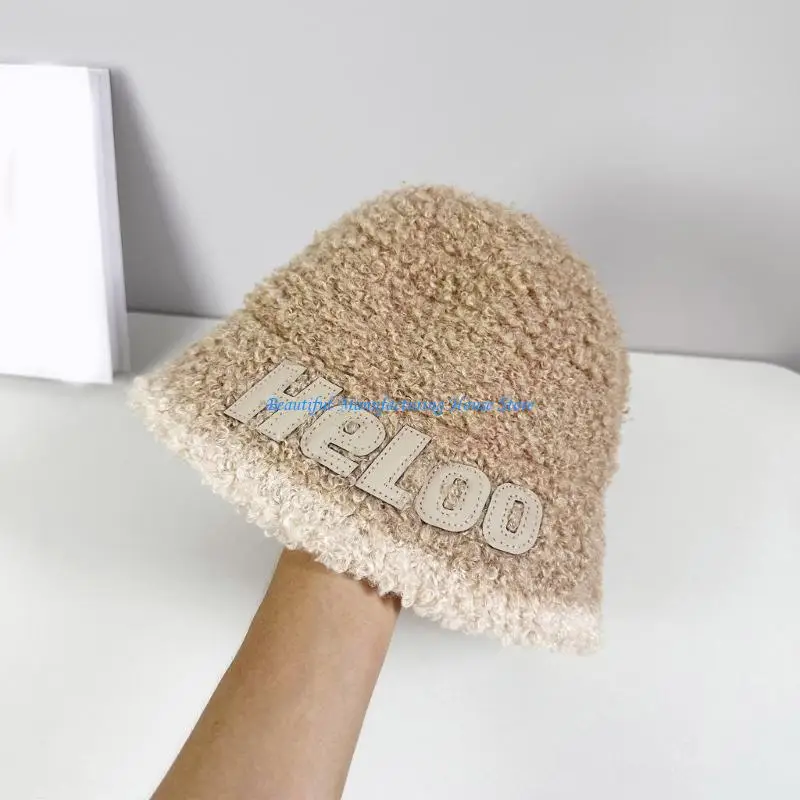 E56A Elegante sombrero cubo Y2K, sombrero transpirable, gorro lana Y2K, decoraciones navideñas