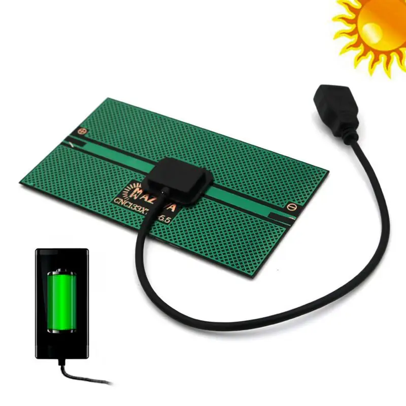 Mini Solar Panel Mini 5.5V Solar Charger USB Solar Charger Survival Gear For Outdoor CampinG External Power Bank For Smart