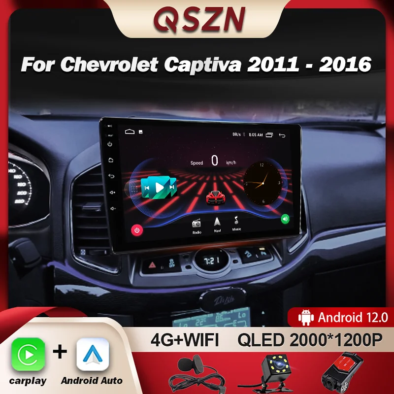 QSZN For Chevrolet Captiva 1 2011 - 2016 Car Radio Multimedia Video Player Navigation GPS Carplay Android 12 Autoradio Head Unit