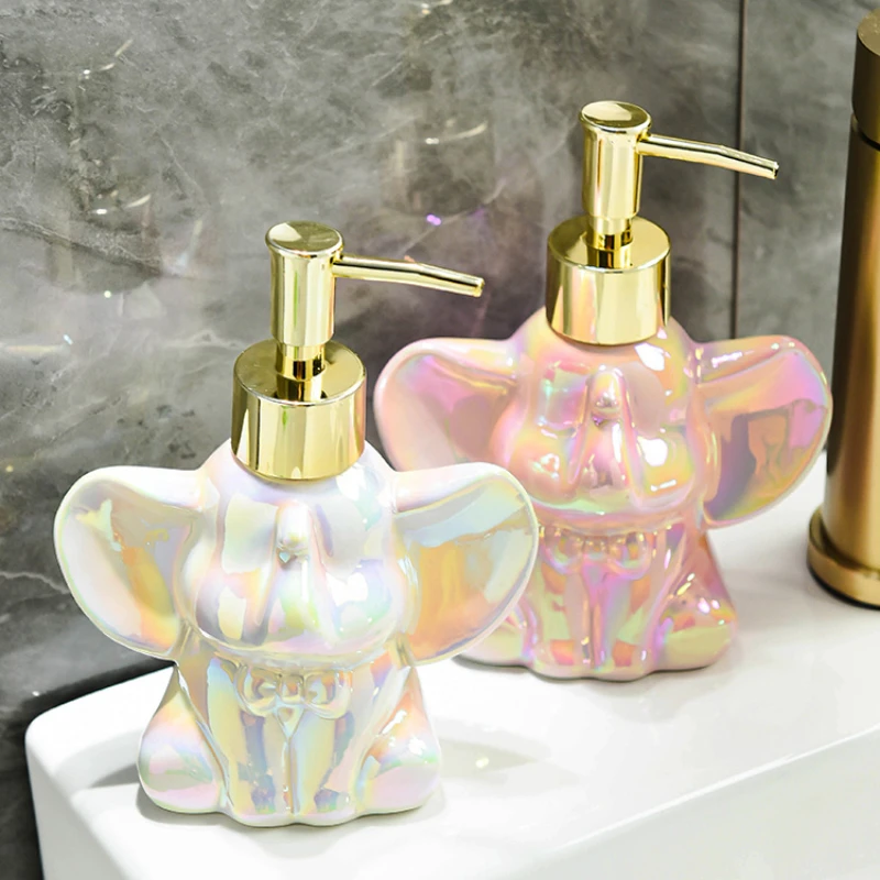 Ceramic Elephant Soap Dispenser for Luxury Hotels Sleek Emulsion Container Elegant Bathroom Accessory for Soap and Shampoo