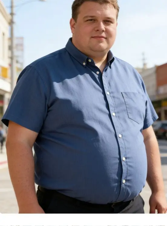 Large size men's shirt short-sleeved; large size men's casual denim shirt; cotton; pockets