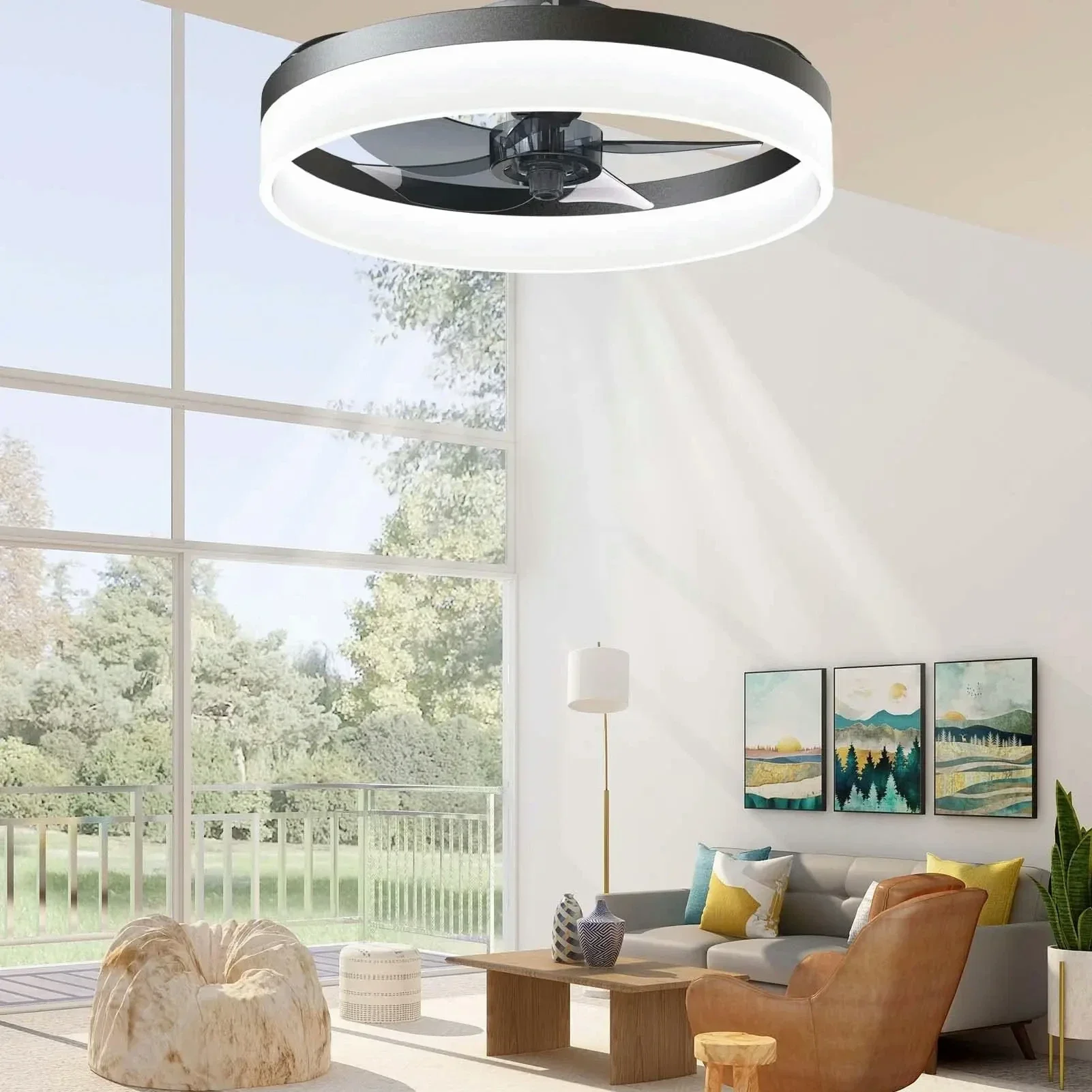 Modern Ceiling Fan With Light Remote Control 50CM Dimmable LED Ceiling Fan Lamp For Bedroom Living Room Nordic Decor led Fixture