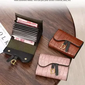 Mini PU wallet for women, luxury card holder, short wallet, multifunction clutch bag 12 Main Sales Door Card Luxury - №3