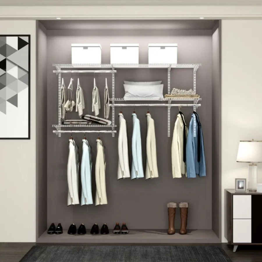Custom Closet Organizer Kit 3 to 5 Feet WallMounted Closet System with Hang Rod