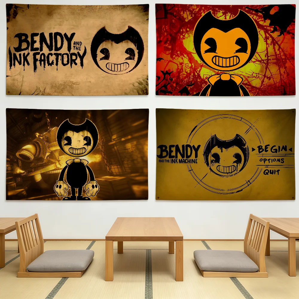 Флаг B-BendyS And The Ink M-MachineS, прочный, для улицы и помещений, для патио, праздничное украшение, классический дизайн, для столбов, стен, комнат, баннер